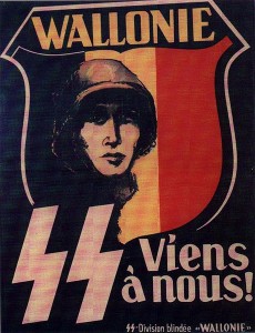 plakat rekrutacyjny dla walońskich ochotników do Waffen SS/źródło: http://commons.wikimedia.org/wiki/File:Sswallonie.jpg?uselang=pl