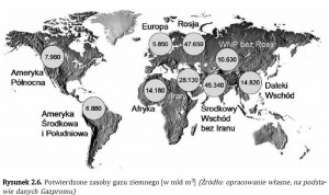 Zasoby gazu ziemnego na świecie. / www.enbook.pl