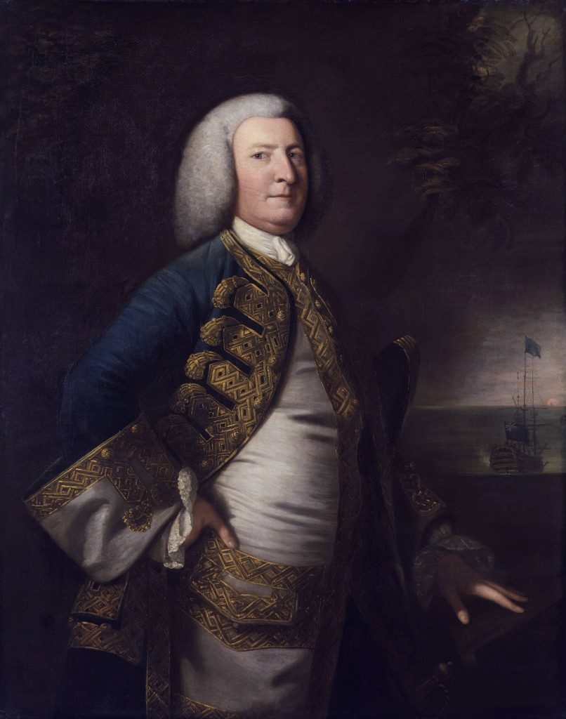Admirał Floty (Admiral of the Fleet) George Anson, 1. baron Anson. Portret pędzla Joshuy Reynoldsa. Źródło: wikimedia.org
