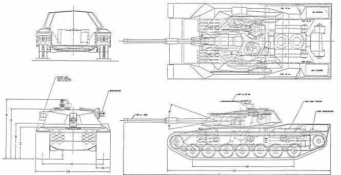 Projekt LK 10379/Źródło: R.P. Hunnicutt "Abrams A History Of The American Main Battle Tank Volume 2"