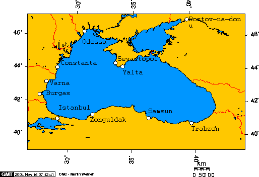 Mapka sytuacyjna Czarnomorskiego TDW w latach 1914 - 1917 w skali strategicznej. Źródło: wikimedia.org