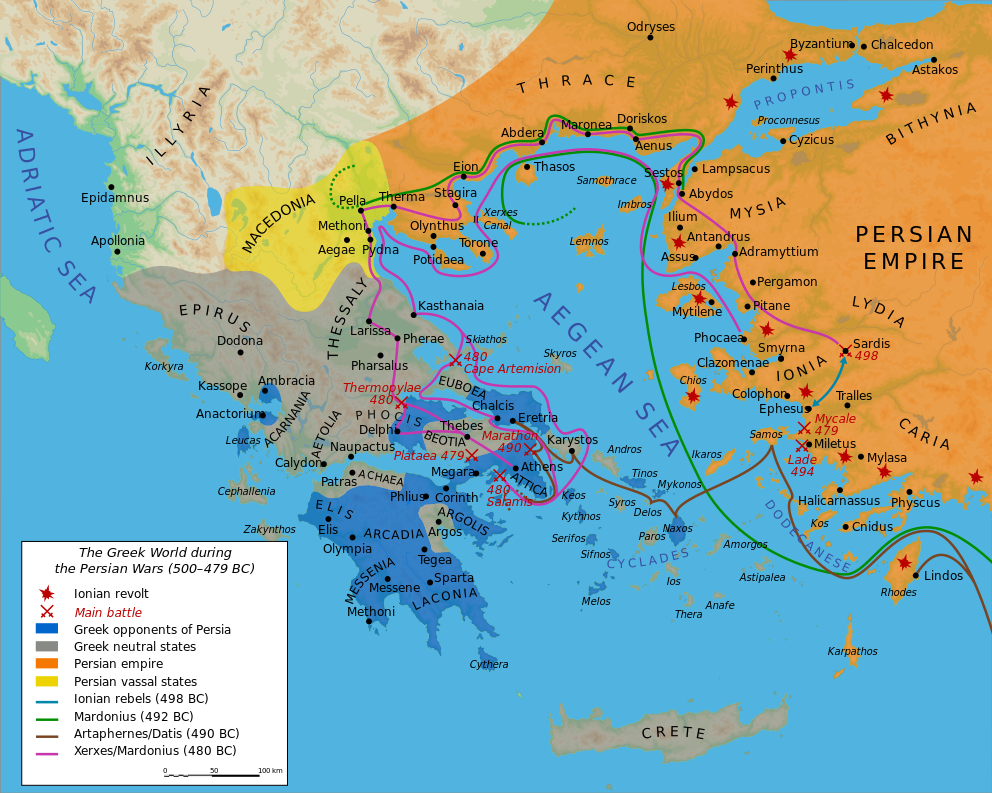 Wojny grecko-perskie ? wojny stoczone w pierwszej połowie V wieku p.n.e.