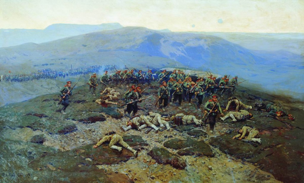 F. Roubaud - "145 Nowoczerkaski pułk piechoty Aleksandra III w bitwie nad Shahe." Źródło: topwar.ru