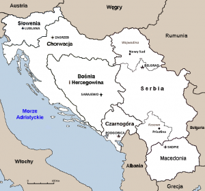 Jugosławia 1945-1991- podział administracyjny / Źródło: Wikipedia Wolna Encyklopedia