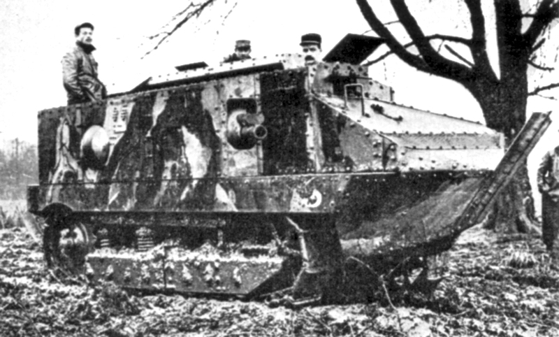 Czołg Schneider CA1 - tutaj podczas I Wojny Światowej/ Źródło: Wikimedia Commons