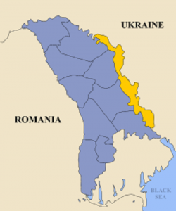 Położenie Naddniestrza (żółty kolor) / Źródło: Wikipedia Wolna Encyklopedia