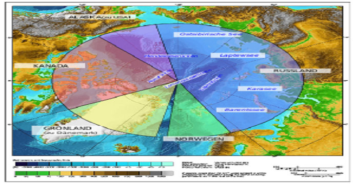 Schemat podziału Arktyki na sektory / Źródło: Wikipedia Wolna Encyklopedia