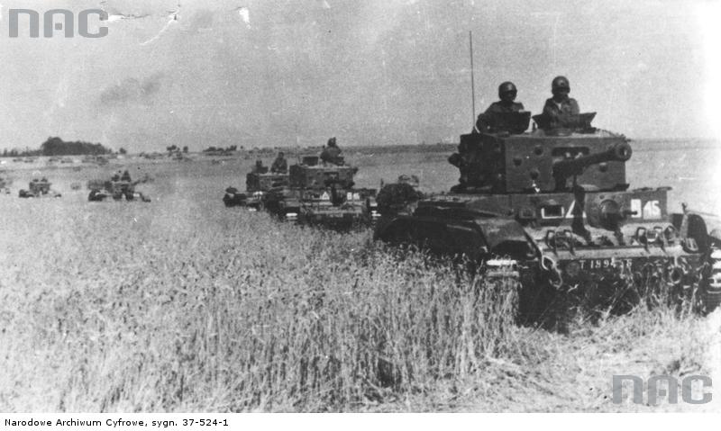 10 Pułk Strzelców Konnych podczas bitwy pod Falaise / Źródło: Narodowe Archiwum Cyfrowe, sygn. 37-524-1