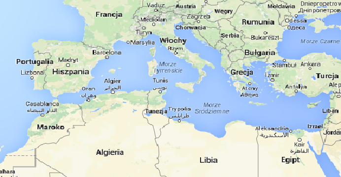 Region Morza Śródziemnego / Źródło: Google Maps