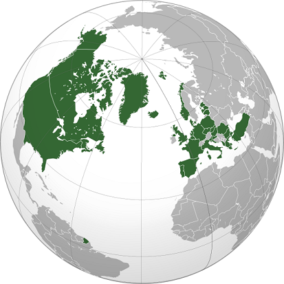 NATO to polityczno- militarny sojusz USA, Kanady oraz 26 krajów Europy / Źródło: Wikimedia Commons