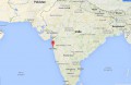 Indie z wyszczególnioną lokalizacją Bombaju / Źródło: Google Maps