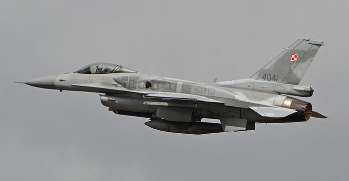 F-16C Jastrząb, należący do Sił Powietrznych RP. / Wikimedia Commons.