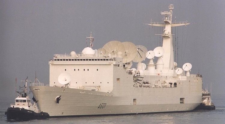 Monge (A601), okręt rozpoznawczy wywiadu wojskowego SIGINT. / Wikimedia Commons.