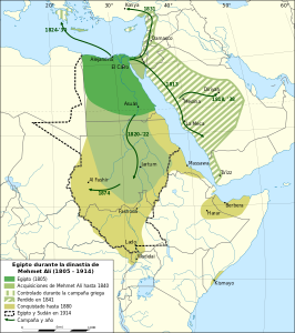 Egipt za panowania dynastii Muhammada Ali/ Źródło: Wikimedia Commons