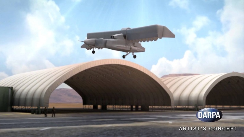 Artystyczna koncepcja eksperymentalnego samolotu pionowego startu i lądowania LightningStrike, który ma powstać w ramach programu VTOL X-Plane. / fot. DARPA.
