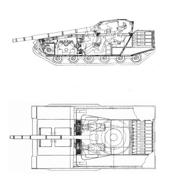Rysunek przedstawiający koncepcje polskiego czołgu nowej generacji / Źródło: www.obrum.gliwice.pl