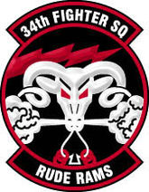 Logo 34. Eskadry Myśliwskiej USAF. / Wikimedia Commons (domena publiczna).