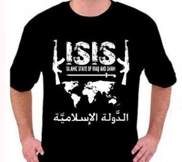 Koszulka z wyraźnym motywem Daesh sprzedawana za pośrednictwem jednej ze stron na portalu Facebok / http://www.ibtimes.co.uk/isis-hoodies-t-shirts-sale-online-islamist-brand-goes-global-1453715