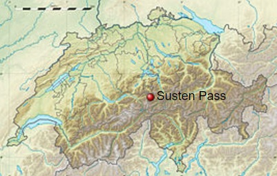Przełęcz Susten Pass - ołożenie na mapie Szwajcarii. /Fot. Wikimedia Commons.