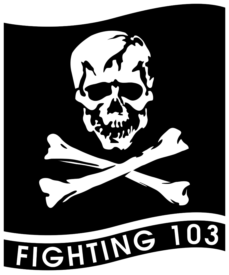 Insygnia Dywizjonu Myśliwsko-Szturmowego ?Jolly Roger? przyporządkowanego do 7. Skrzydła Lotnictwa Pokładowego (CVW-7).  /Fot. Wikimedia Commons.