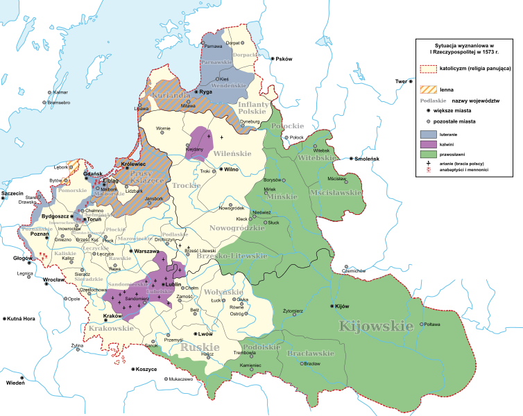 Sytuacja wyznaniowa w Rzeczypospolitej Obojga Narodów w 1573 r.