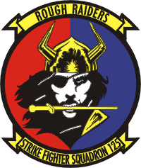 Logo 125. Eskadry Myśliwców Uderzeniowych (VFA-125) "Rough Raiders". / Wikimedia Commons (domena publiczna).