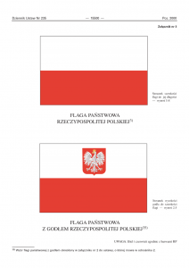Wzór flagi państwowej Polski ogłoszony w Dzienniku Ustaw RP / Domena publiczna