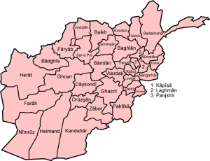 Prowincje Afganistanu / Źródło: Golbez, Wikimedia Commons. 