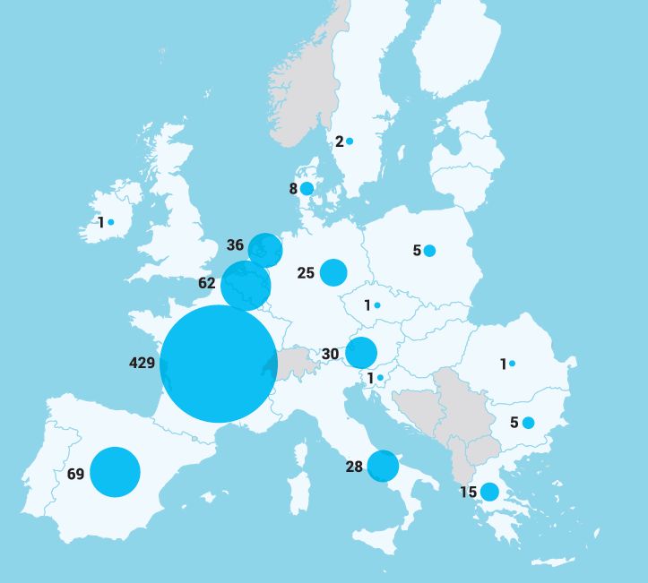 Liczba aresztowanych podejrzanych o związki z terroryzmem islamskim w krajach Unii Europejskiej w 2016 roku / EUROPOL